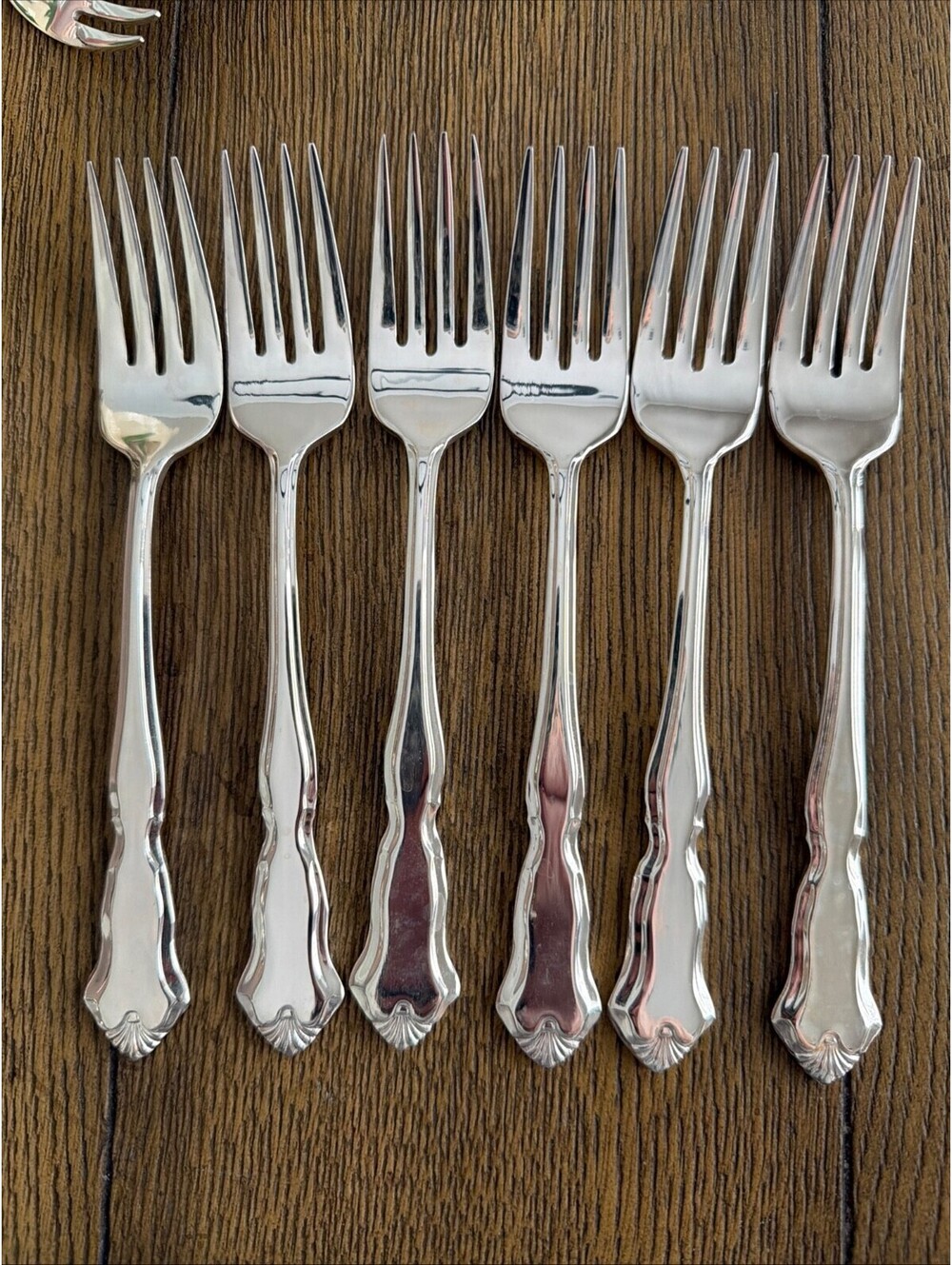 Wallace Deep Silver Centennial Silverplate Salad Forks - Set of 6